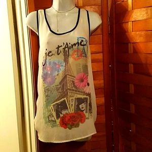 🖤Sexy Paris stamped postcard top🖤